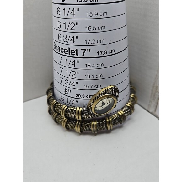 Kenneth Jay Lane Snake Bracelet Watch Brass Tone Quartz New Battery Wrap Cuff main image 4